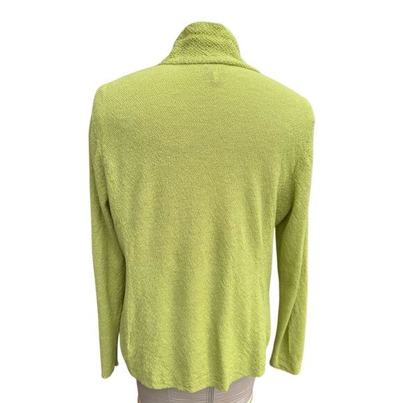 Eileen Fisher Open Front Cardigan Sz. L Italian Yarn Textured Knit - Picture 5 of 12